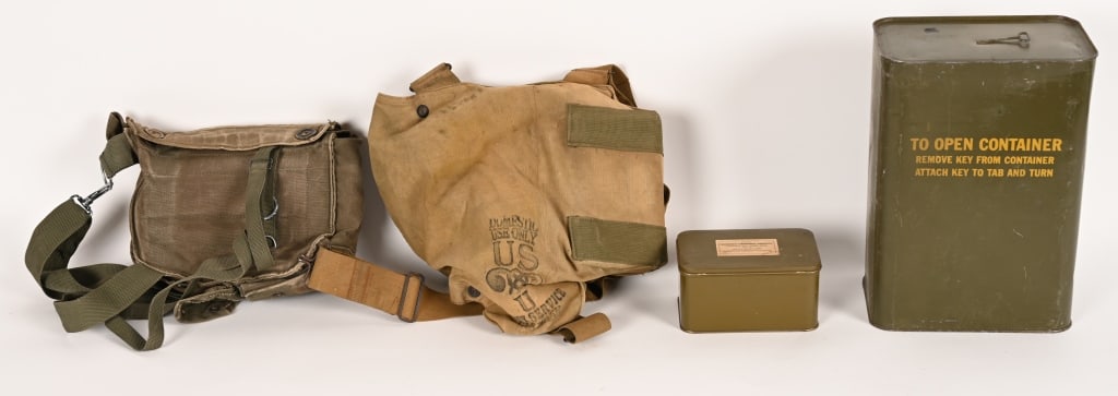 WWII KOREAN WAR VIETNAM GAS MASK LOT GOGGLES WW2: WWII US Field Gear lot to include 1) US M9A1 SEALED GAS MASK SIZE MEDIUM 2) WWII US Army Service Gas Mask with Carrier. 3) Vietnam Service Gas Mask with Carrier 4) WWII GOGGLES VARIABLE DENSITY CASED.