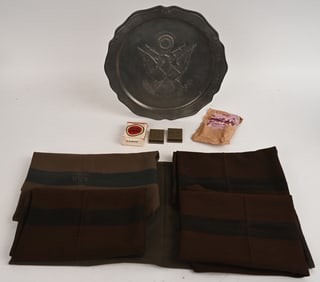 WWII US BASTOGNE PLATE LUCKY STRIKE CIGARETTES WW2