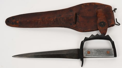 WWII US ARMY TAYLOR HUFF KNUCKLE KNIFE & SHEATH