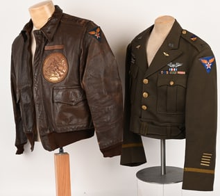 WWII US AIR CORPS A-2 PATCHED FLIGHT JACKET GROUP