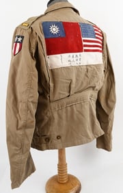 WWII ARMY AIR CORPS BLOOD CHIT PATCHED M41 JACKET