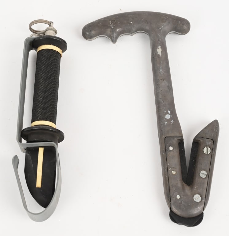 VIETNAM ERA US PILOT SURVIVAL BLADE LOT EGRESS: US Military lot to include 1) Jet Pilot Egress Knife/Canopy Breaker Tool. It is designed to break the jet canopy in an emergency. It was used on the F-4 Phantom, the F-100 Sabre Jet, and even the A-10