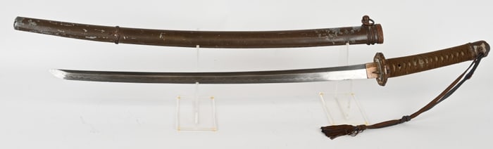 WWII KATANA SHI GUNTO MOUNTS w/ SIGNED TANG