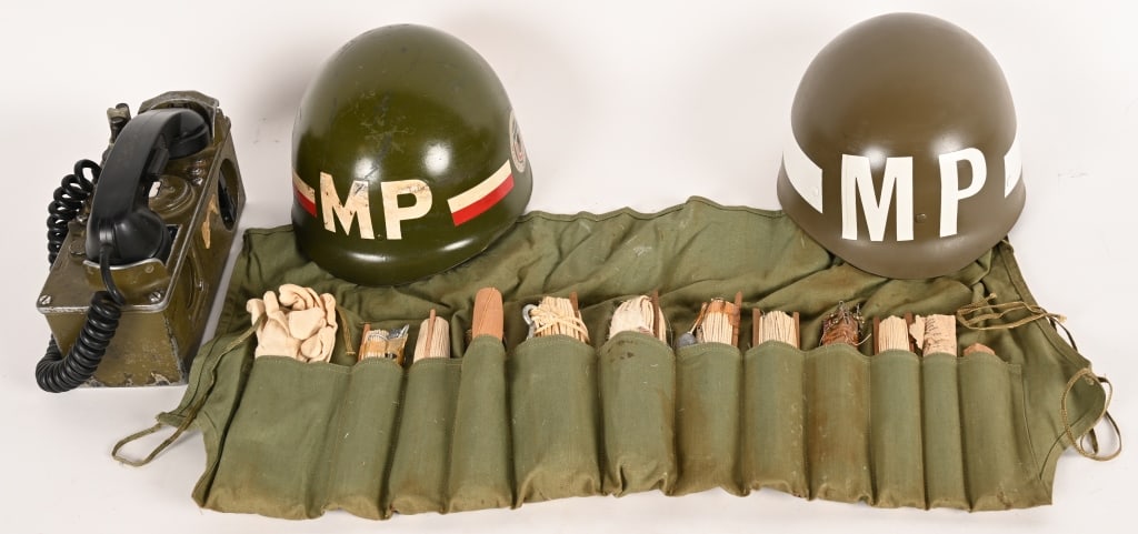 US MILITARY LOT FIELD TELEPHONE MP HEMET LINERS: Lot of US military to include 1) US ARMY Radio Engineering Products TA-312/PT FIELD TELEPHONE. Appears to be in working order. 2) WWII US Army Survival Fishing Kit. Has a full complement of accessorie