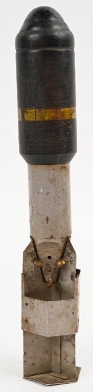 WWII JAPANESE TYPE 2 1/3 KG HEAT CLUSTER BOMB WW2: This is a Japanese late World War II Type II 1/2 kg HEAT (High Explosive Anti-Tank) Cluster Bomb submunitions. When the bomb was dropped, it would then burst, releasing these "bomblets", which would s