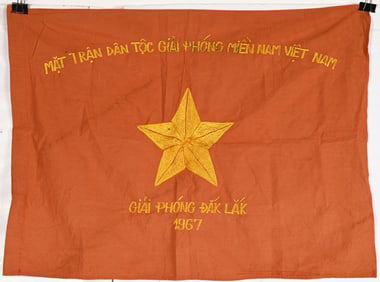 PEOPLES ARMY OF VIETNAM BATTLE FLAG 1967 BANNER
