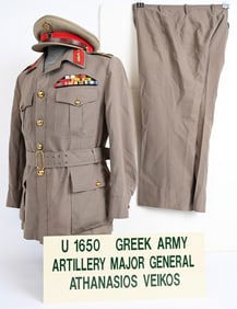 GREEK ARMY MAJOR GENERALS UNIFORM W VISOR HAT