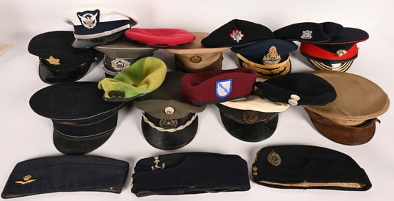 MILTARY LOT OF HEADGEAR US BRITISH THAILAND CANADA