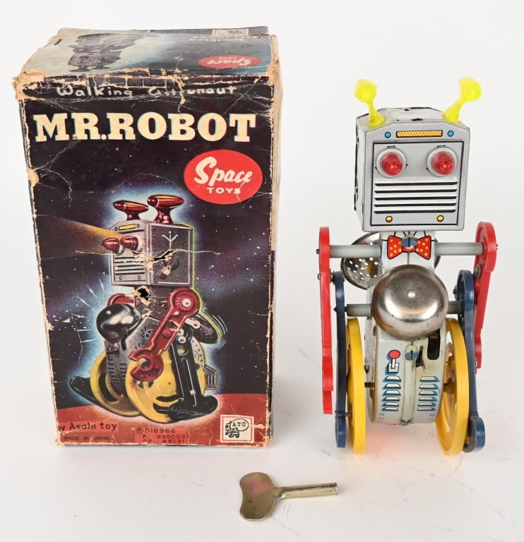 ATC TIN WINDUP MR ROBOT w/ BOX: Japan tin windup Mr Robot. All original in great condition. Windup works. Boxed 7" Excellent