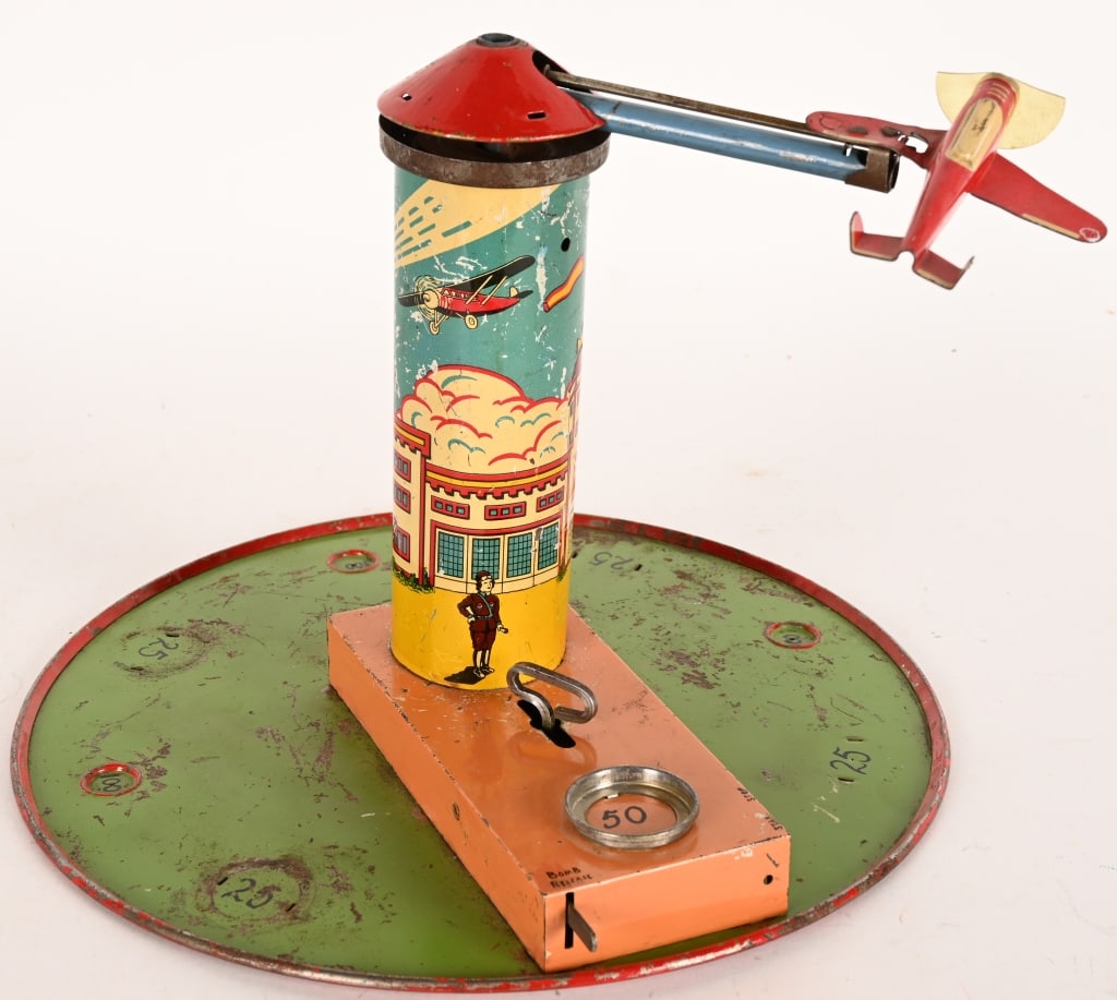 MARX PROTOTYPE 1941 TIN WINDUP AIRPLANE BOMBER - 2