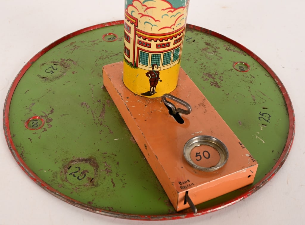 MARX PROTOTYPE 1941 TIN WINDUP AIRPLANE BOMBER - 3