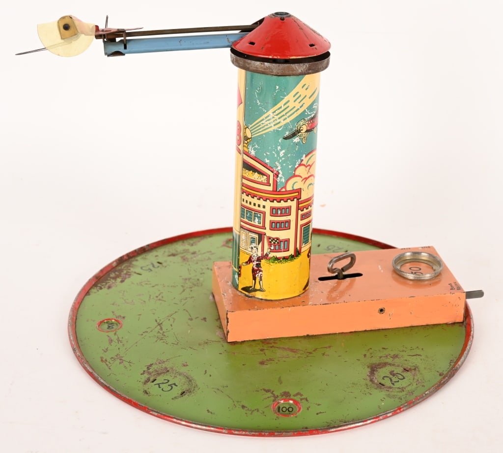 MARX PROTOTYPE 1941 TIN WINDUP AIRPLANE BOMBER - 9