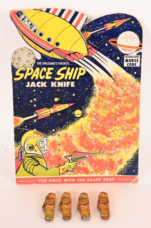 SPACE SHIP JACK KNIFE DISPLAY with 4 KNIVES (1 of 5)