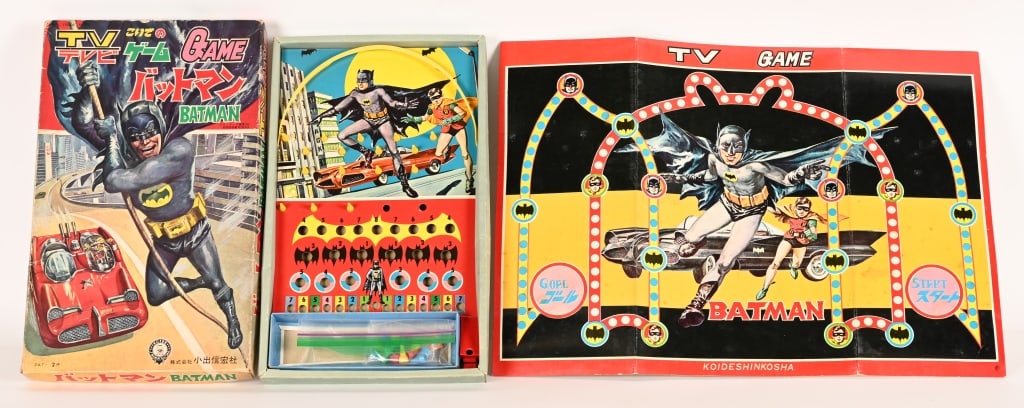 1966 KOIDE SHINKOSHA BATMAN TV GAME w/ BOX: 1966 Japan Batman TV Game. All original in Box with great graphics. 16" Excellent