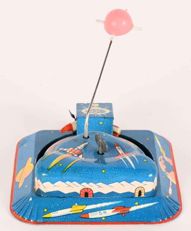 LINEMAR TIN WINDUP SPACE TRAIN GO-ROUND - 2