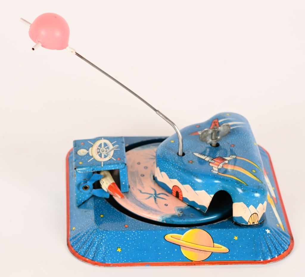 LINEMAR TIN WINDUP SPACE TRAIN GO-ROUND - 3