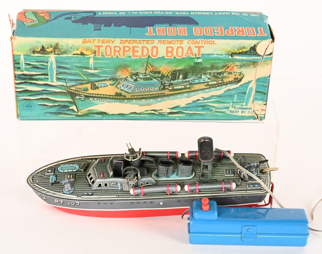 LINEMAR BATTERY OP TORPEDO BOAT PT 107 w/ BOX (1 of 7)