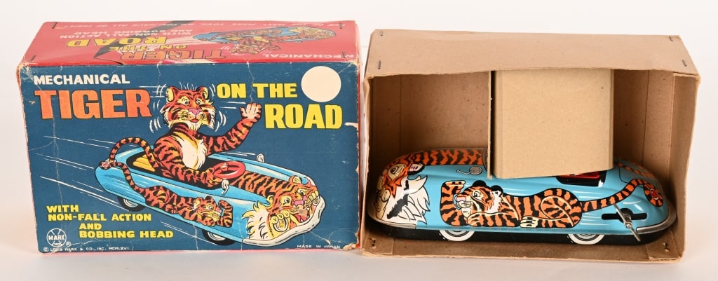 MARX TIN WINDUP TIGER ON THE ROAD w/ BOX (1 of 8)