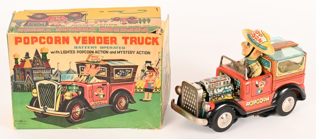JAPAN Battery Op POPCORN VENDOR TRUCK w/ BOX (1 of 9)