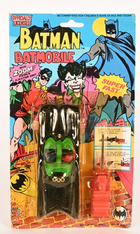 1977 AHI BATMAN BATMOBILE MOC: AHI Batman Batmobile. New Old Stock on Card. 10"