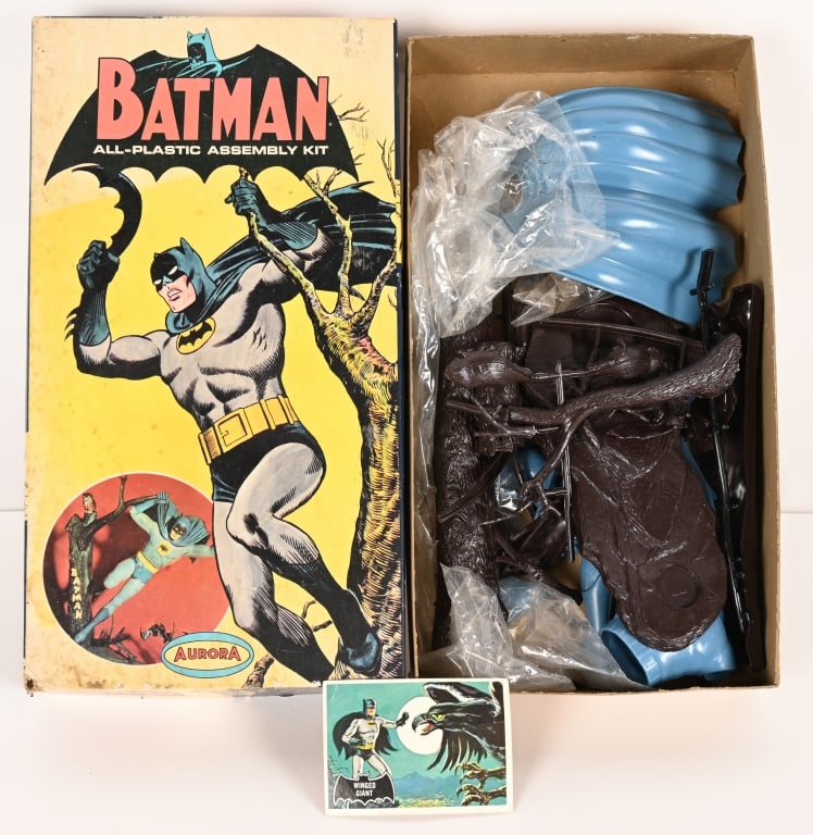 1964 AURORA BATMAN ASSEMBLY KIT w/ BOX: Original 1964 Aurora Batman Assembly Kit. Looks to be mostly complete. Many pieces loose. Boxed 13" Excellent