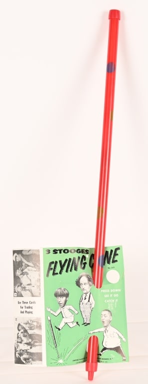 EMPIRE 3 STOOGES FLYING CANE w/ BOX: Empire 3 Stooges Flying Cane. New Old Stock with Card. 27" Excellent