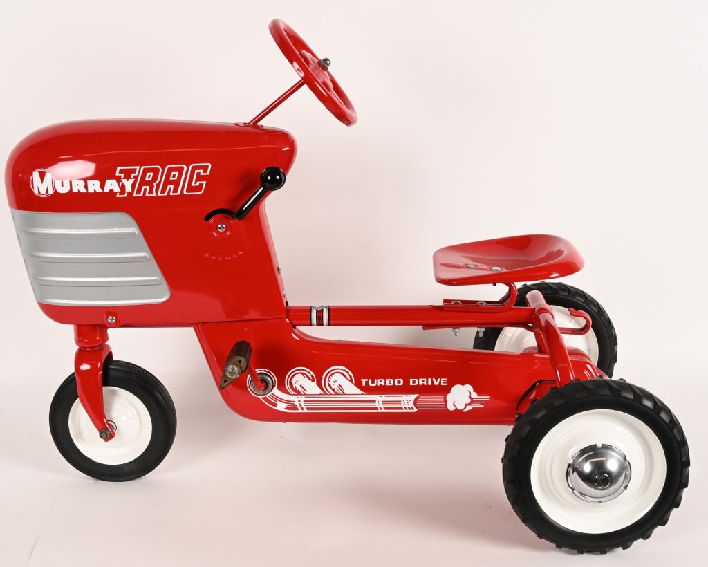 MURRAY TRAC PEDAL TRACTOR: Professionally restored Murray Trac Pedal Tractor. This tractor looks beautiful with a high quality restoration. Looks better than the day it was new! 36" Excellent
