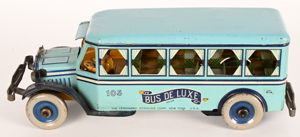 STRAUSS TIN WINDUP BUS DELUXE (1 of 5)