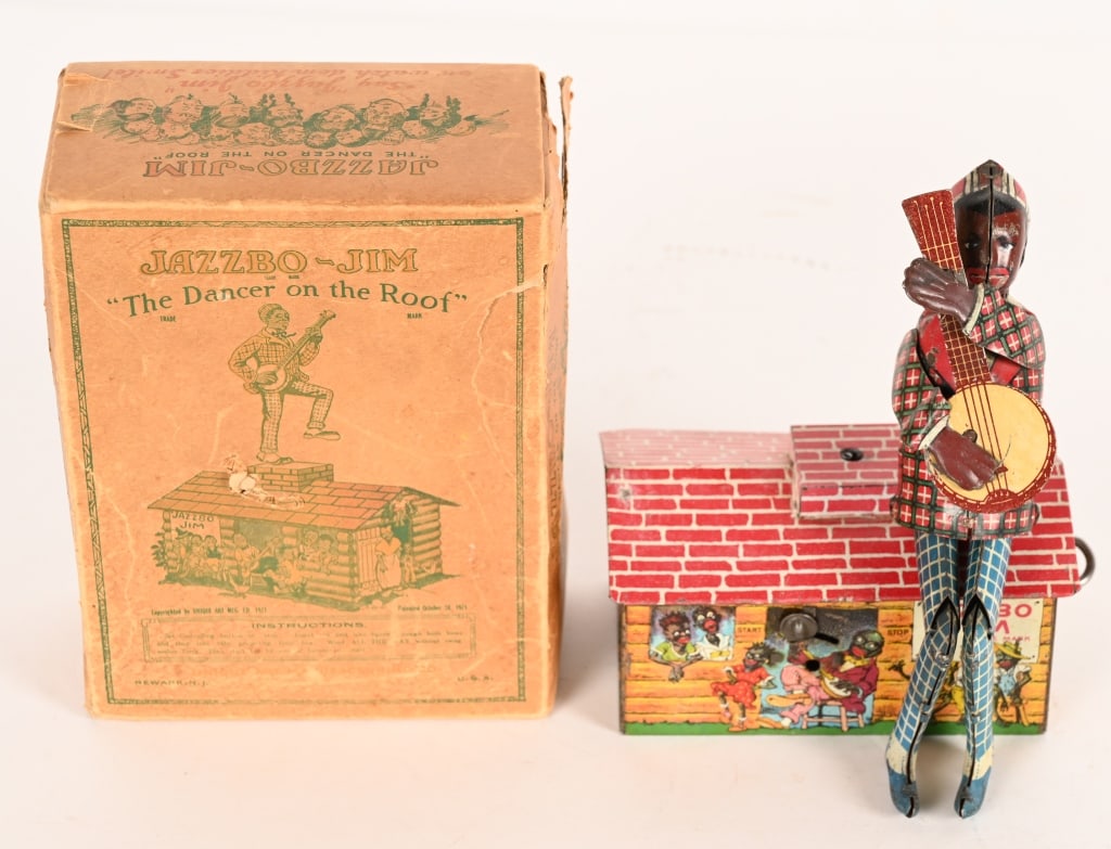 STRUSS TIN WINDUP JAZZBO JIM w/ BOX (1 of 6)