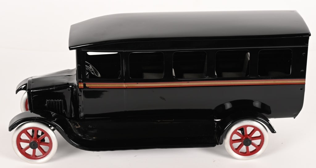 COWDERY FLIVVER BUS "PROTOTYPE": Cowdery Flivver Bus. With Cowdery Sticker stamped Prototype. 14" Near Mint