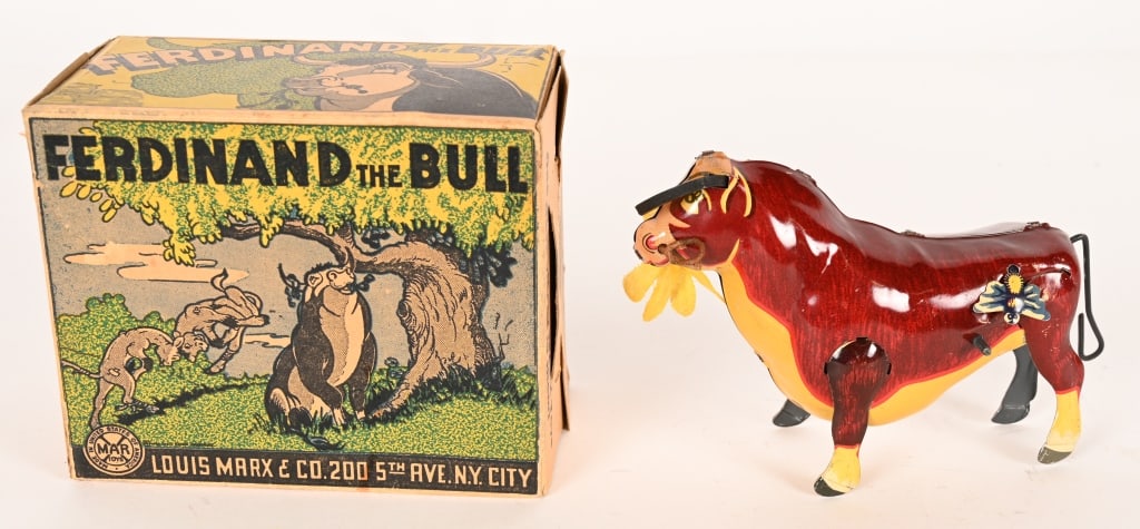 MARX TIN WINDUP FERDINAND THE BULL w/ BOX (1 of 7)