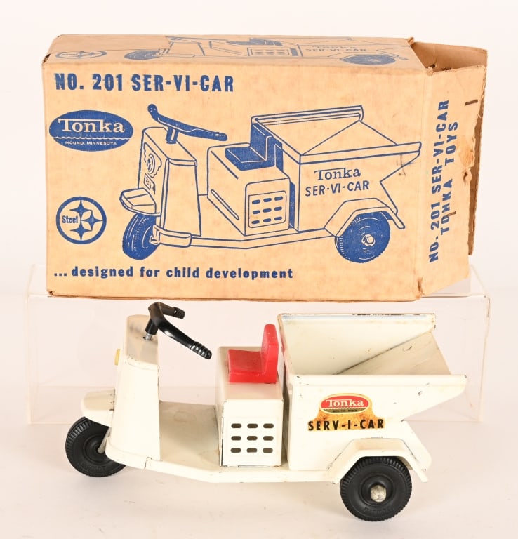 1962 TONKA SER-VI-CAR w/ BOX: #201 Tonka Ser-Vi-Car. All original in great shape. Boxed 9 1/2" Excellent