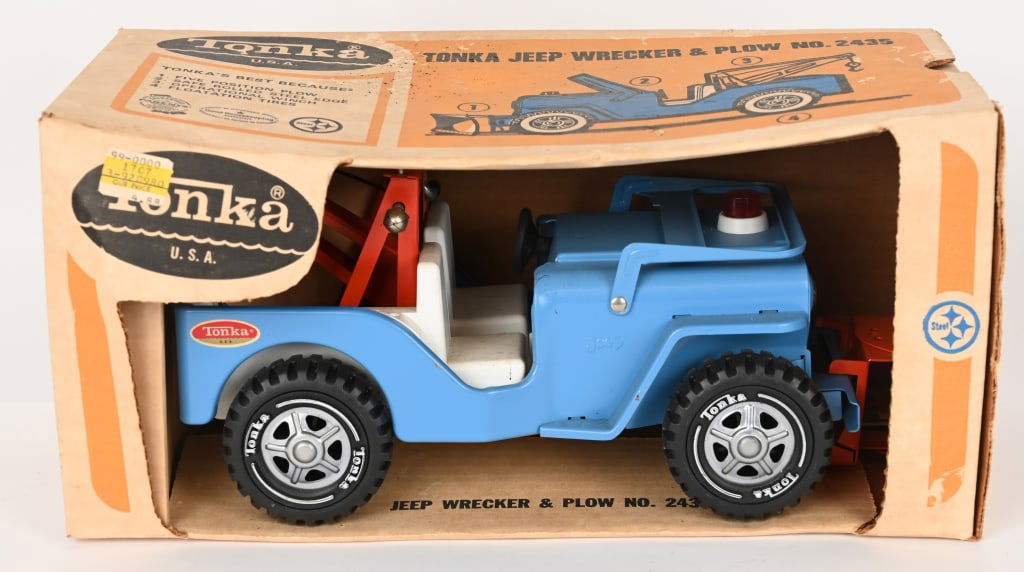 TONKA #2435 JEEP WRECKER & PLOW w/ BOX (1 of 6)