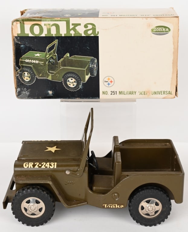 TONKA #251 MILITARY JEEP UNIVERSAL w/ BOX: #251 Tonka Military Jeep Universal. Never played with condition in Box. 10" Excellent