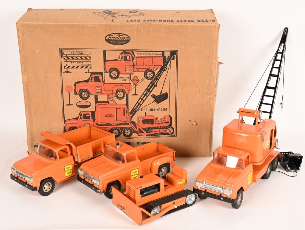 1960 TONKA B-220 STATE TURN-PIKE DEPT SET w/ BOX (1 of 5)