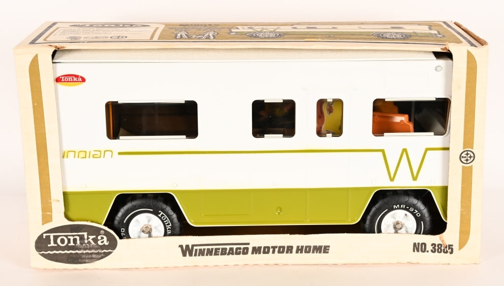 TONKA #3885 WINNEBAGO MOTOR HOME w/ BOX: Tonka #3885 Winnebago Motor Home. New Old Stock still sealed in Box 22 1/2" Near Mint