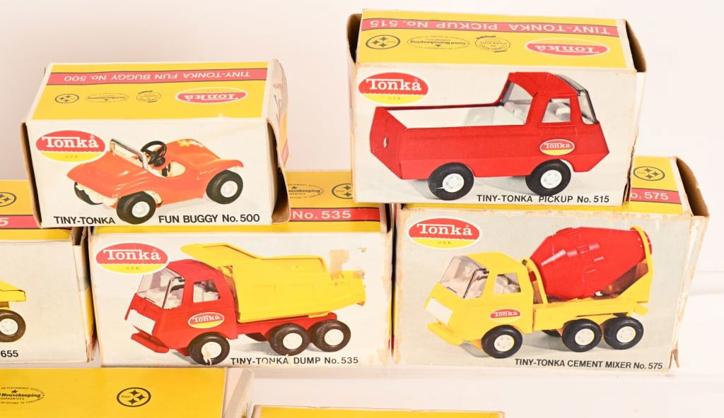 9- VINTAGE TONKA TINY TRUCKS w/ BOXES - 3