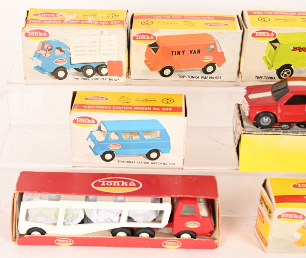 9- VINTAGE TONKA TINY TRUCKS w/ BOXES - 2