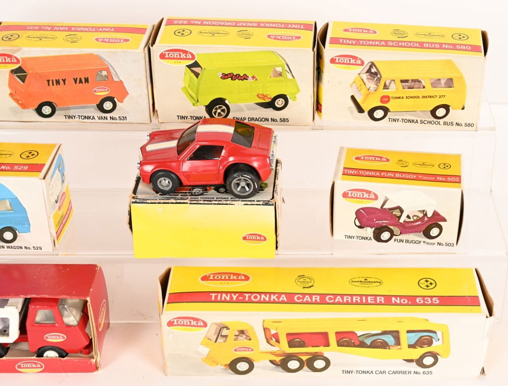 9- VINTAGE TONKA TINY TRUCKS w/ BOXES - 3