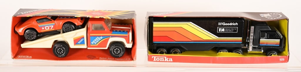 5- VINTAGE TONKA TRUCKS w/ BOXES - 3