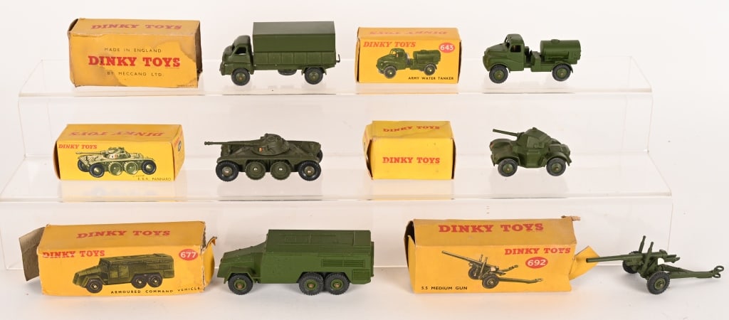 6- DINKY MILITARY VEHICLES w/ BOXES (1 of 6)