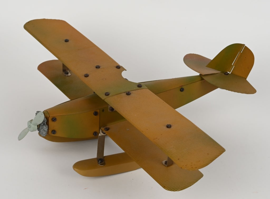 MECCANO BI-WING SEA PLANE: Nice original Meccano Bi-Wing Sea Plane. All original. 18" Excellent