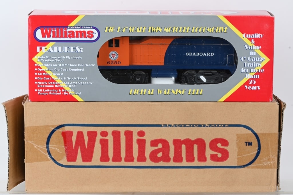 WILLIAMS #6250 NW-2 SWITCHER LOCOMOTIVE w/ BOX: Williams #6250 NW-2 Switcher Locomotive Seaboard. Like new in Box