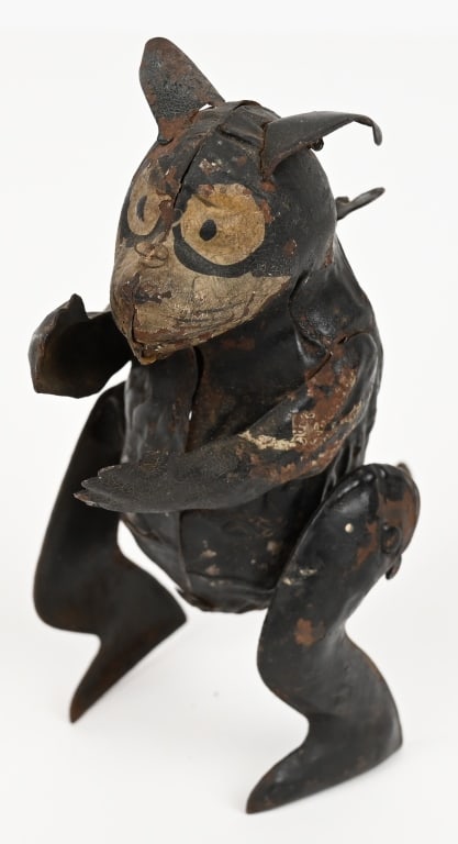 GERMAN HAND-PAINTED WIND-UP KRAZY KAT: Complete and original. Worked when tested. May clean to a higher grade. 6" Good-Very Good