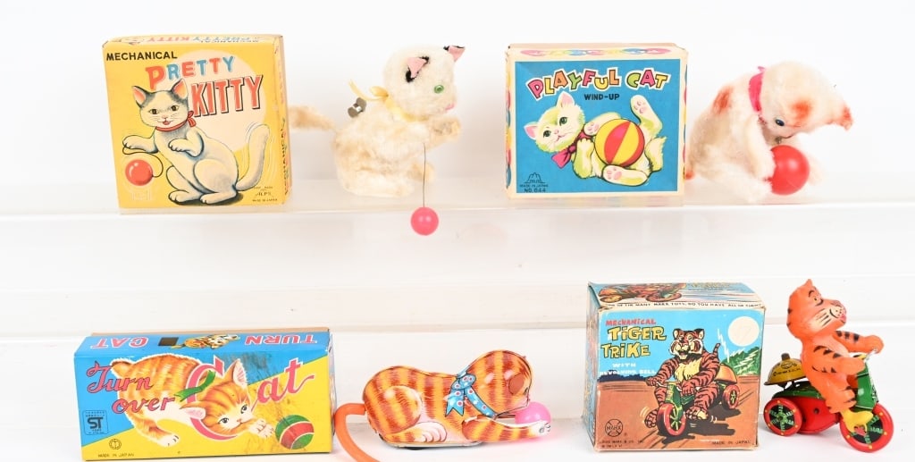 4- JAPAN WINDUP CAT & TIGER TOYS w/ BOXES (1 of 3)