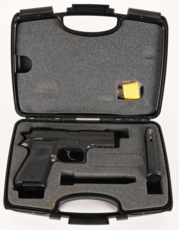 AREX REX ZERO 1 CP SEMI AUTO PISTOL 9MM WITH BOX: SERIAL NUMBER: A10862 BARREL: 3 3/4" CALIBER: 9MM MANUFACTURED: 2000's Metal is black coated finish with standard grips. Grips are black polymer with (2) 15 round magazines. CONDITION: Metal is 90% wi