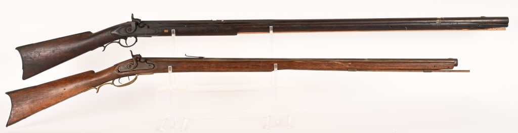 2- 19TH CENTURY PERCUSSION FULL STOCK RIFLES (1 of 10)