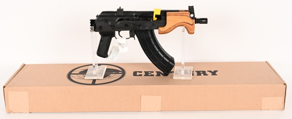 CENTURY ARMS CUGIR MICRO DRACO 7.62X39 PISTOL: SERIAL NUMBER: 24PMD-64945. BARREL: 6 ?". CALIBER: 7.62X39MM. Built in Romania, the MICRO DRACO is a compact package featuring an enhanced trigger group, threaded barrel to attach your desired muzzle