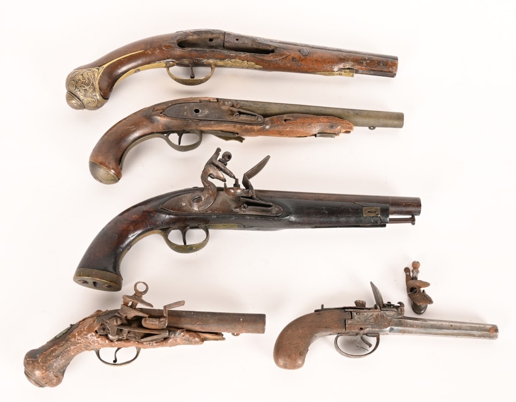 5- FLINTLOCK & MIQUELET LOCK PARTS PISTOLS (1 of 13)