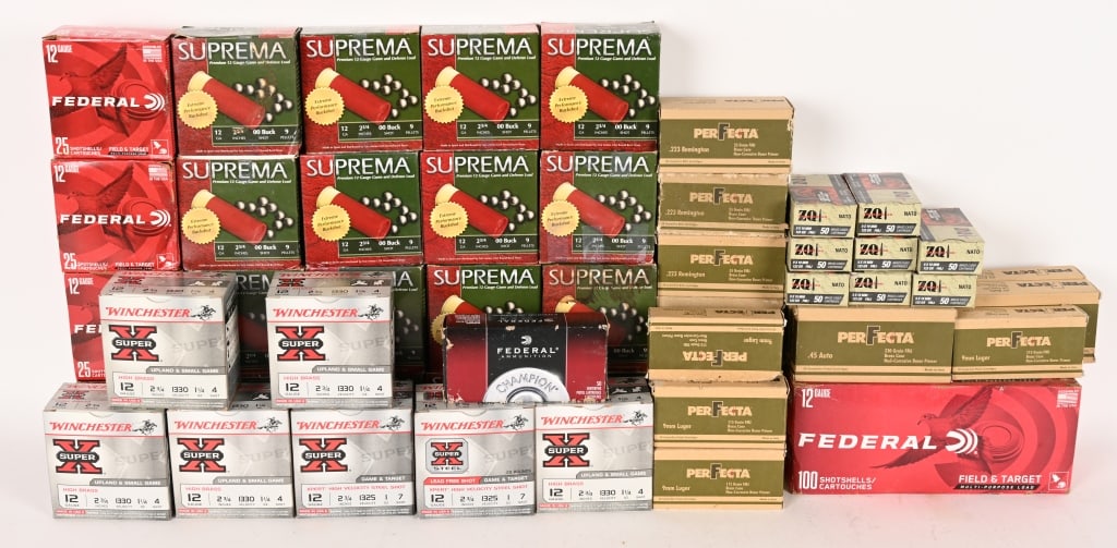 OVER 1900 ROUNDS OF SHOTGUN, PISTOL & RIFLE AMMMO: 175